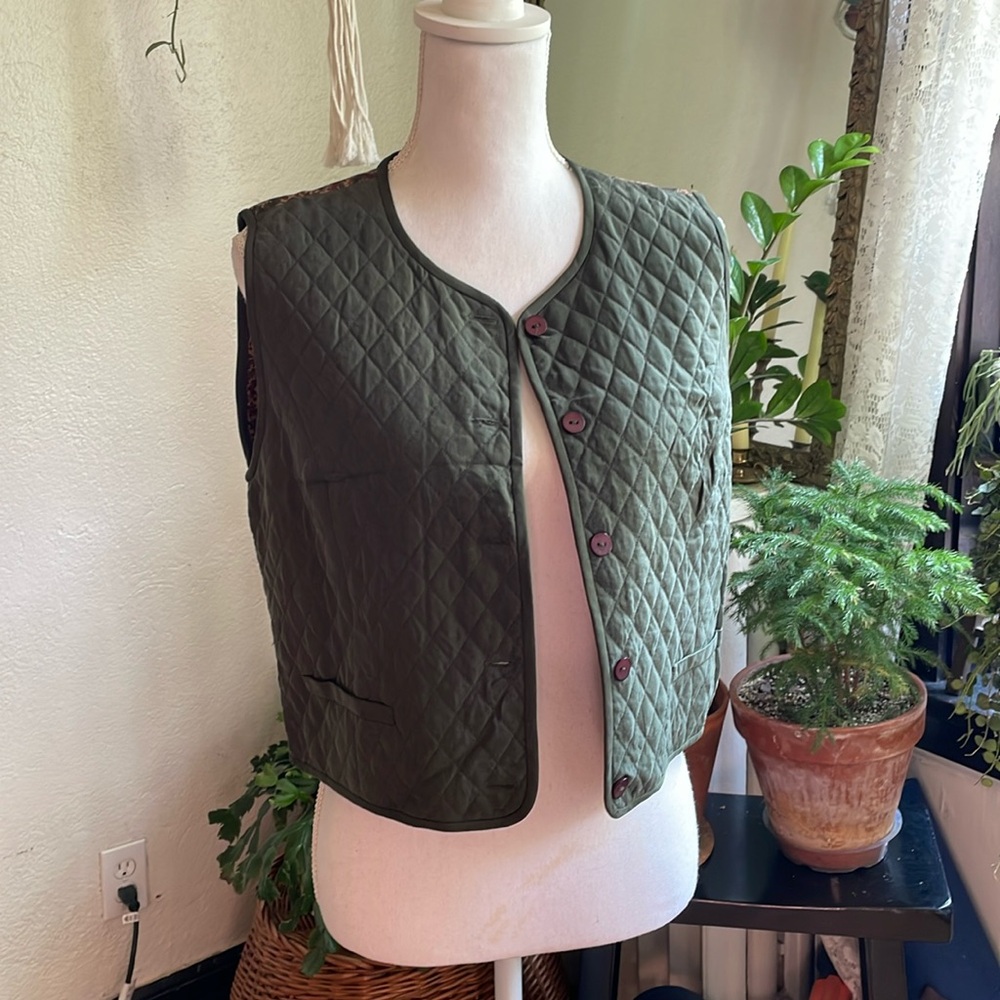 Quilted Pendleton silk vest paisley print